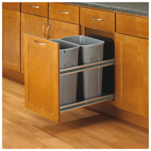 Waste Bin Pull-Out, KV Bottom Mount, Double, 50 Qt, Undermount Slide with Soft-Close