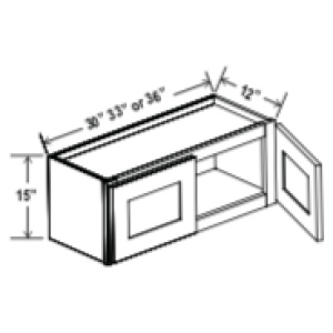 Wall Cabinet - 39"W x 15"H x 12"D - 2D-Salt White Shaker (ALSW)