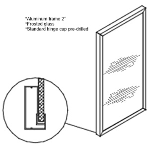 Aluminum Frame with frosted Glass for W3336-GLOSSY GREY (EGG)