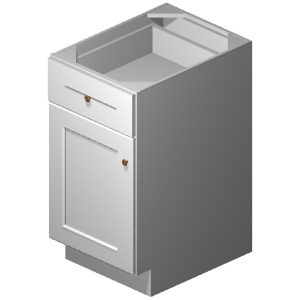 Base Cabinet - 12"W x 34-1/2"H x 24"D - 1D, 1Drw, 1S-Glacier Grey (ALGR)