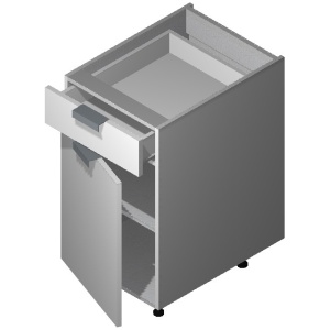 21" Base Cabinet:1 Door-CORONADO WHITE SHAKER (EWSK)