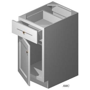 Base Cabinet - 21"W x 34-1/2"H x 24"D - 1D, 1Drw, 1S-Glacier Grey (ALGR)