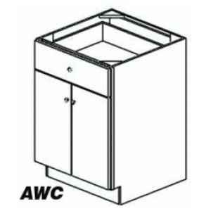 24" Base Cabinet: 2 Door-CORONADO WHITE SHAKER (EWSK)