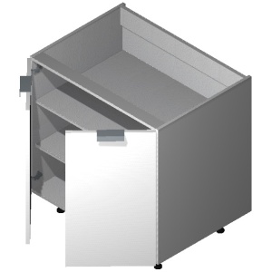 42" Base Cabinet: 2 Door-GLOSSY GREY (EGG)