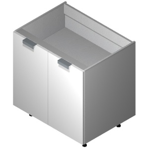 24" Base Cabinet:  2 Door-CORONADO WHITE SHAKER (EWSK)