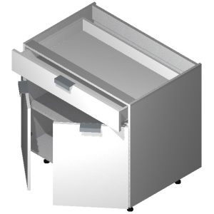 42" Base Cabinet: 2 Door & 1 Drawer-CORONADO WHITE SHAKER (EWSK)