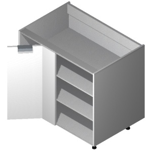 42" Base Blind Corner: 1 door-GLOSSY GREY (EGG)