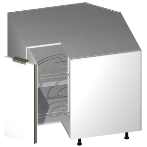 36" Base Lazy Susan Cabinet: 2 doors and 2 turn tables-CORONADO WHITE SHAKER (EWSK)