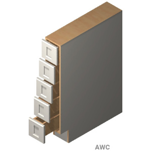 Base Spice Drawer - 34 1/2"W x 24"H x 6"D - 5DRW-Salt White Shaker (ALSW)