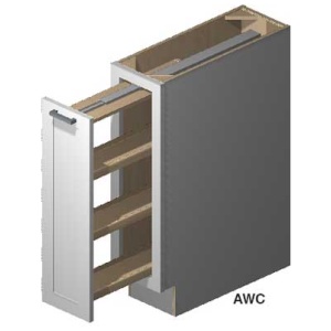 Spice Pull Base Cabinet - 9"W x 34-1/2"H x 24"D-Glacier Grey (ALGR)