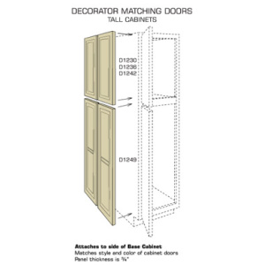 Decor Door 12" X 49" Designer White (DW) Tall Cabinets