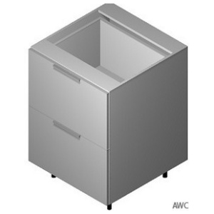 15" Drawer Base Cabinet: 2 Drawers-Glossy White (EGW)