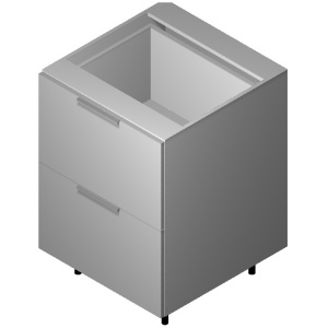 15" Drawer Base Cabinet: 2 Drawers-GLOSSY GREY (EGG)