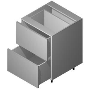 18" Drawer Base Cabinet: 2 Drawers-CORONADO WHITE SHAKER (EWSK)