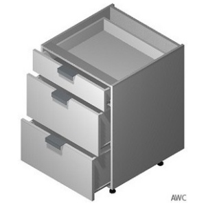 24" Vanity Drawer Base Cabinet 34.5"H: 3 Drawers-CORONADO WHITE SHAKER (EWSK)