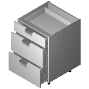 21" Drawer Base Cabinet: 3 Drawers-CORONADO WHITE SHAKER (EWSK)