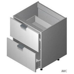 21" Vanity Drawer Base Cabinet 34.5"H: 2 Drawers-GLOSSY GREY (EGG)