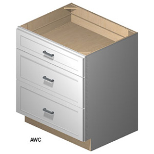3 Drawer Base 30" Ashen (AGJ)