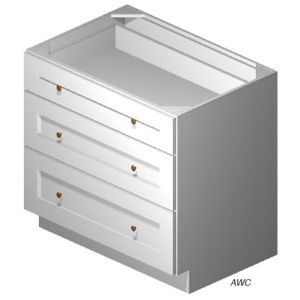Drawer Base, DB36(3)- Lait Grey Shaker (AB)
