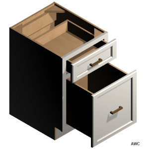 Two Drawer Base Cabinet - 18"-Glacier Grey (ALGR)