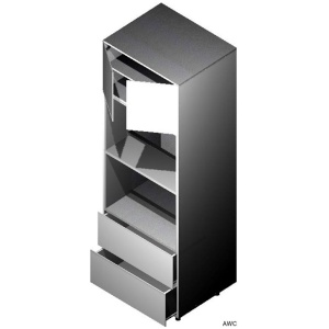 Microwave/Oven Cabinet 30"W X 84"H - 2 doors 2 drawers-Glossy White (EGW)