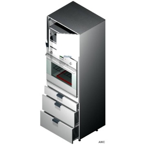 Oven Cabinet 30"W X 84"H - 2 doors 3 drawers-Glossy White (EGW)