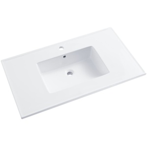 Ceramic Single Integrated Sink and Vanity Top 25 1/4"x7 1/4"x22 1/4" 