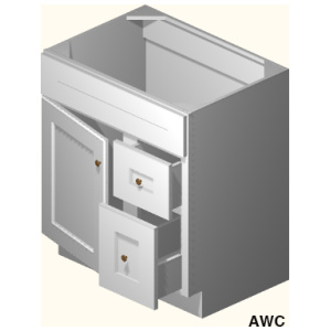 Vanity, 30" Drawers Right (AN)