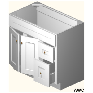 Vanity, 36" Drawers Right (TQ)