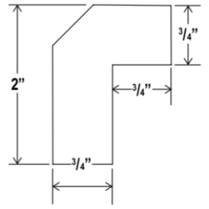 Angle Light Rail Molding - 96'W x 1 9/16"H x 2 1/4"D-Salt White Shaker (ALSW)