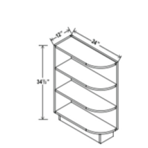 Base End Shelf Cabinet - 12"W x 34-1/2"H x 24"D-Glacier Grey (ALGR)