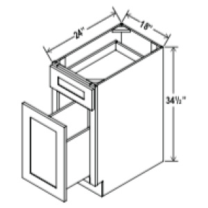 Base Waste Basket - 18" x 34 1/2 x 24-Glacier Grey (ALGR)
