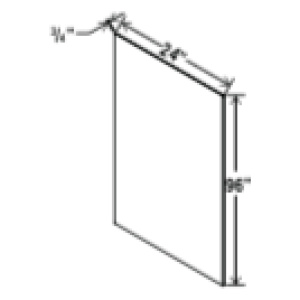 Shelf Board - 24"W x 96"H X 3/4"D-Salt White Shaker (ALSW)