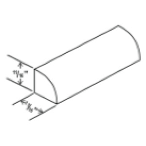 Shoe Moulding - 96"W x 11/16"H x 11/15"D-Salt White Shaker (ALSW)