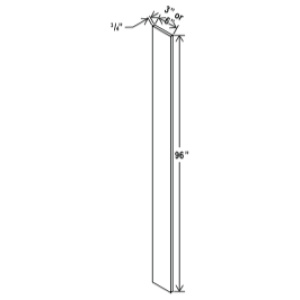 Tall Filler - 3"W x 96"H x 3/4"D-Glacier Grey (ALGR)