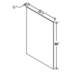 Tall Skin Veneer Panel - 23 1/4" W x 96"H x 1/4"D-Salt White Shaker (ALSW)