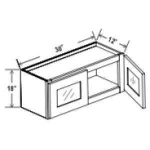 Wall Cabinet - 33"W x 18"H x 12"D - 2D-Glacier Grey (ALGR)