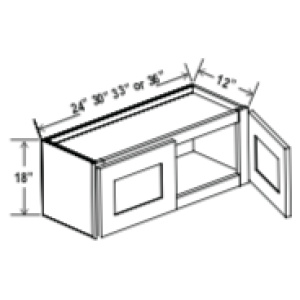 Wall Cabinet - 36"W x 18"H x 12"D - 2D-Glacier Grey (ALGR)