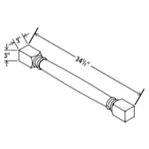 Classic Decorative Leg - 3"W x 34 1/2"H x 3"D-Salt White Shaker (ALSW)