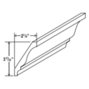 Decorative Crown Moulding - 96'W x 4 3/8'H x 11/16"D-Glacier Grey (ALGR)