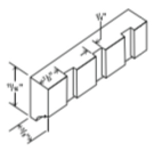 Dentil Moulding - 96"W x 11/16"H x 3/8"D-Salt White Shaker (ALSW)