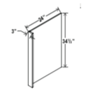 Dishwasher Return Panel w/3"W Filler - 24"W X 34-1/2"H X1/2"D-Salt White Shaker (ALSW)