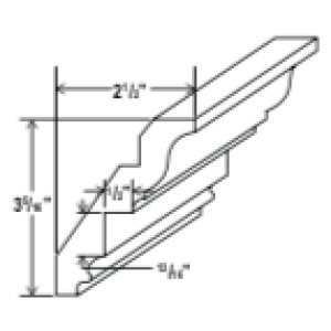 Inset Crown Moulding - 96'W x 4 3/16'H x 7/8"D-Salt White Shaker (ALSW)