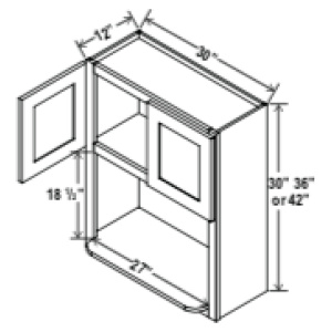Microwave Wall Cabinet - 30"W x 30"H x 12"D - 2D, 1S-Glacier Grey (ALGR)