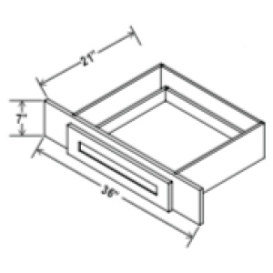 Knee Drawer - 36"W x 7"H x 21"D-Glacier Grey (ALGR)