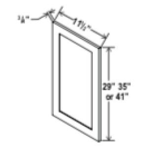 Wall Decorative Door Panel - 11 1/2"W x 41"H-Salt White Shaker (ALSW)