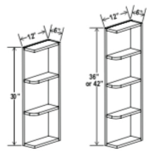 Wall End Shelf - 6"W x 30"H x 12"D - 2S-Glacier Grey (ALGR)