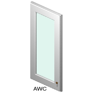 Wall Glass Door Cabinet - 15"W x 30"H x 12"D - 1D -2S-Glacier Grey (ALGR)