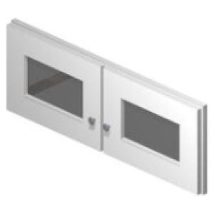 Wall Glass Door Cabinet - 36"W x 12"H x 12"D - 2D-Glacier Grey (ALGR)