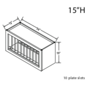 Wall Plate Rack Cabinet - 30"W x 15"H x 12"D-Glacier Grey (ALGR)